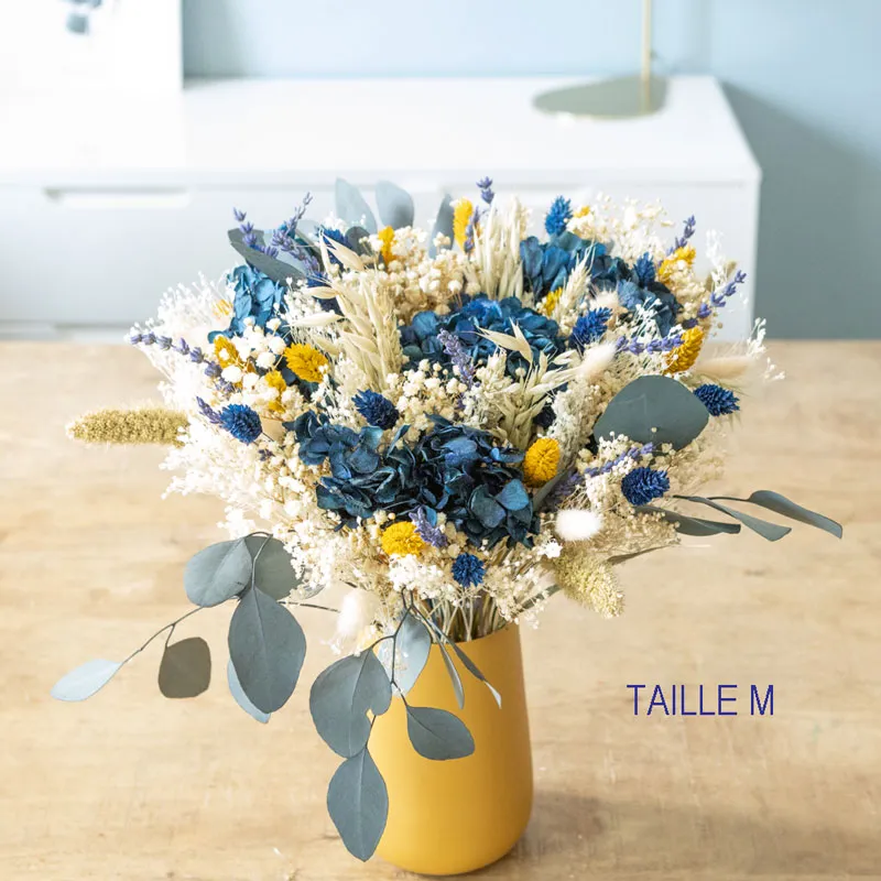 Réconciliation Végétale Elise bouquet fleurs séchées L bleu
