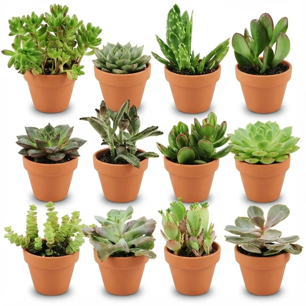 Plant and Stories Mini Mélange Succulentes terre cuite 8cm lot 9