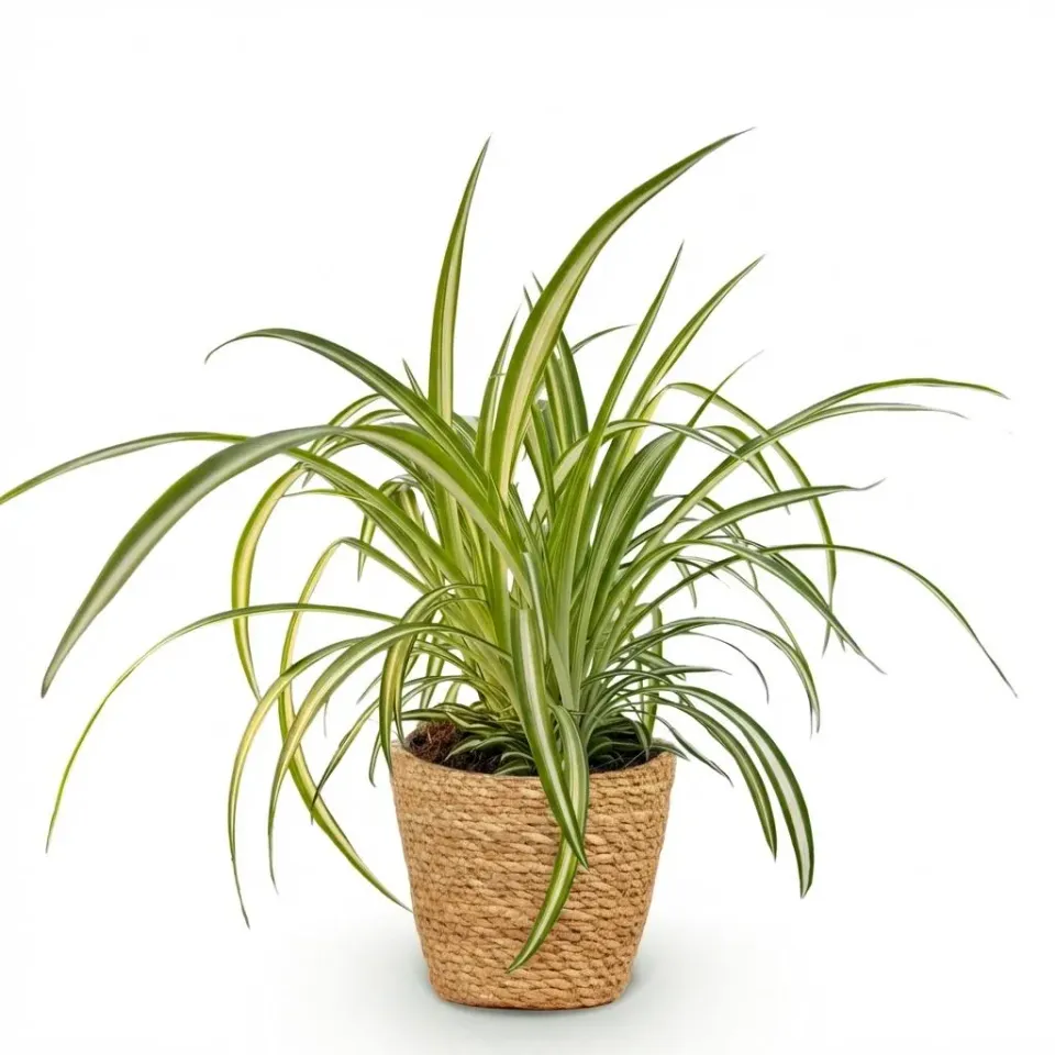 Plant and Stories Chlorophytum Plante Araignée Pot 12cm Blanc