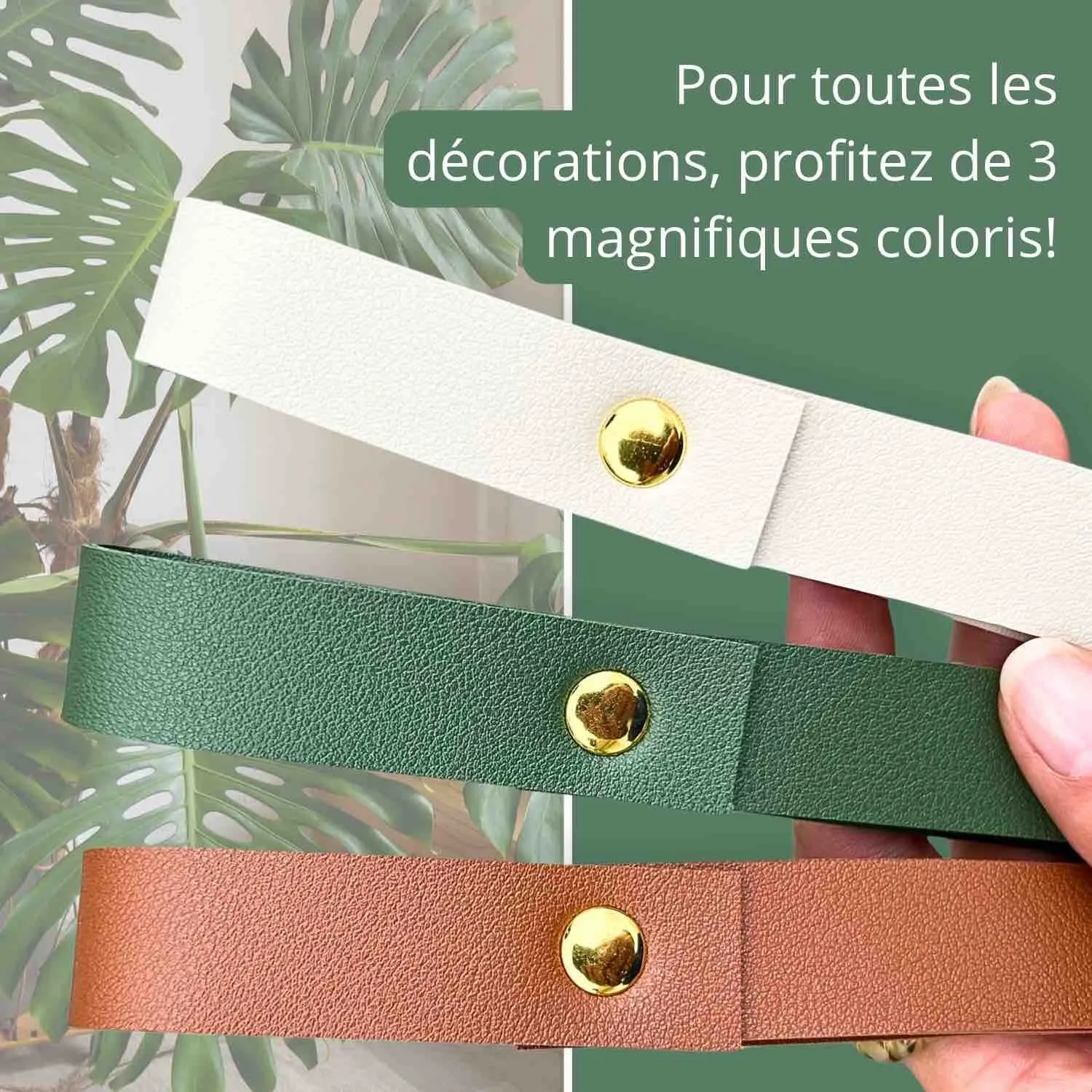 PLANT AND STORIES Duo suspensions similicuir plantes pot 15 cm blanc