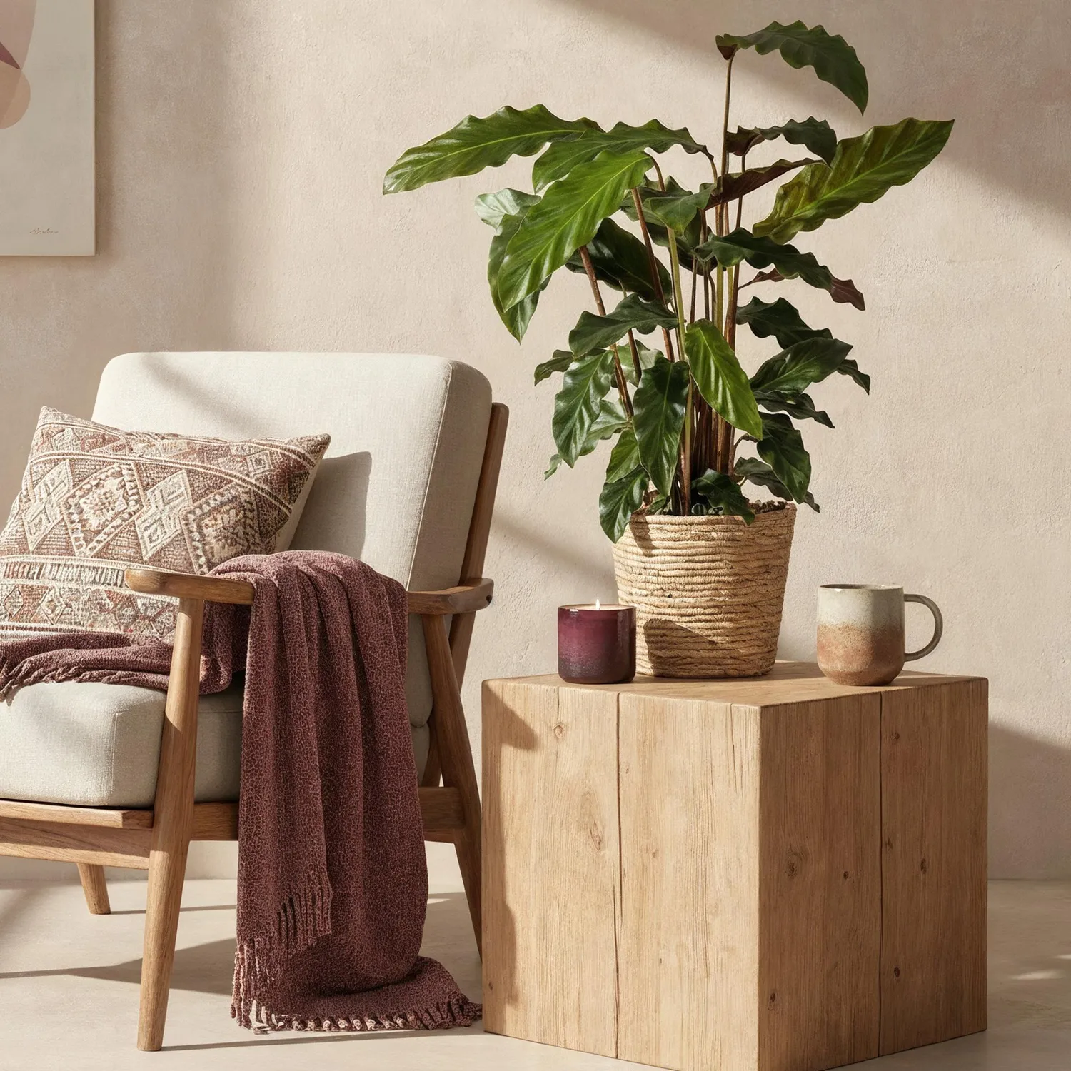 Plant and Stories Calathea Rufibarba plante pot 17cm 55-60cm velours