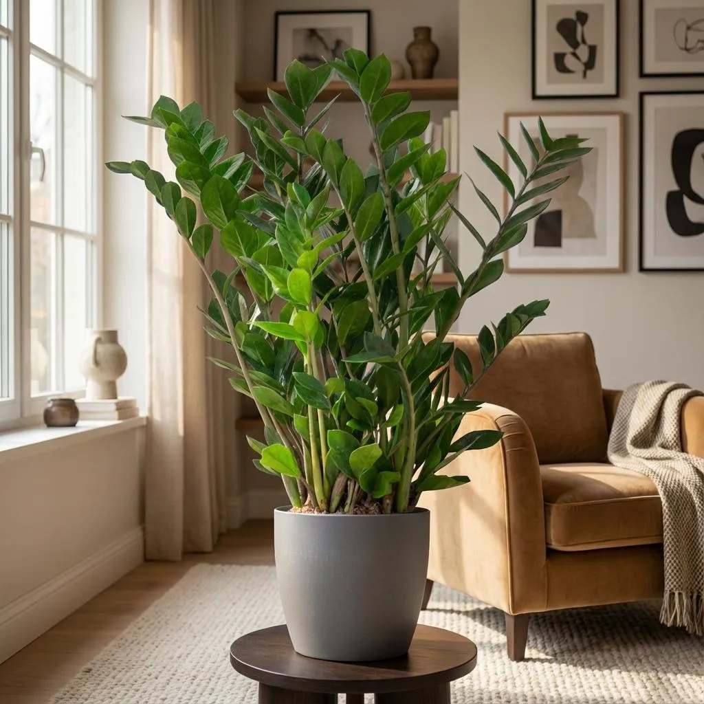 Plant and Stories Zamioculcas Zamiifolia plante 80 cm panier vernissé