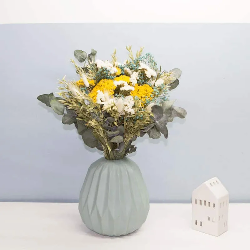 Réconciliation Végétale Marcelle bouquet fleurs séchées jaune 50 cm