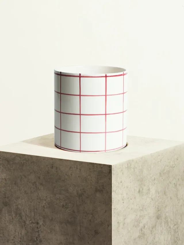 By Charlot Quadrillée Sorbet Cassis Cache-pot 18 cm