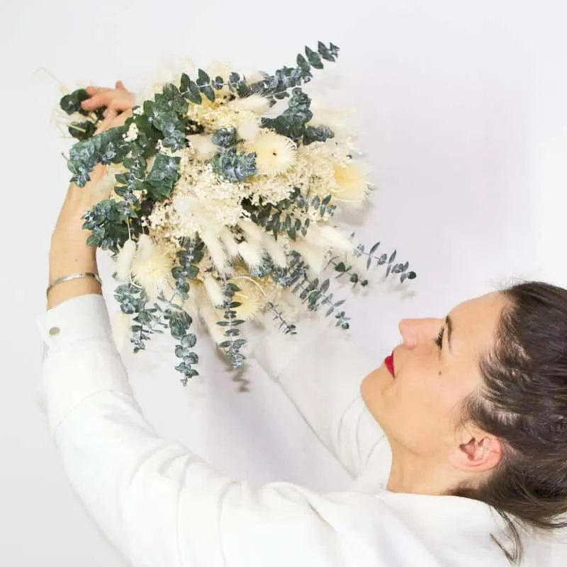 Réconciliation Végétale Appoline bouquet fleurs séchées blanc 50 cm