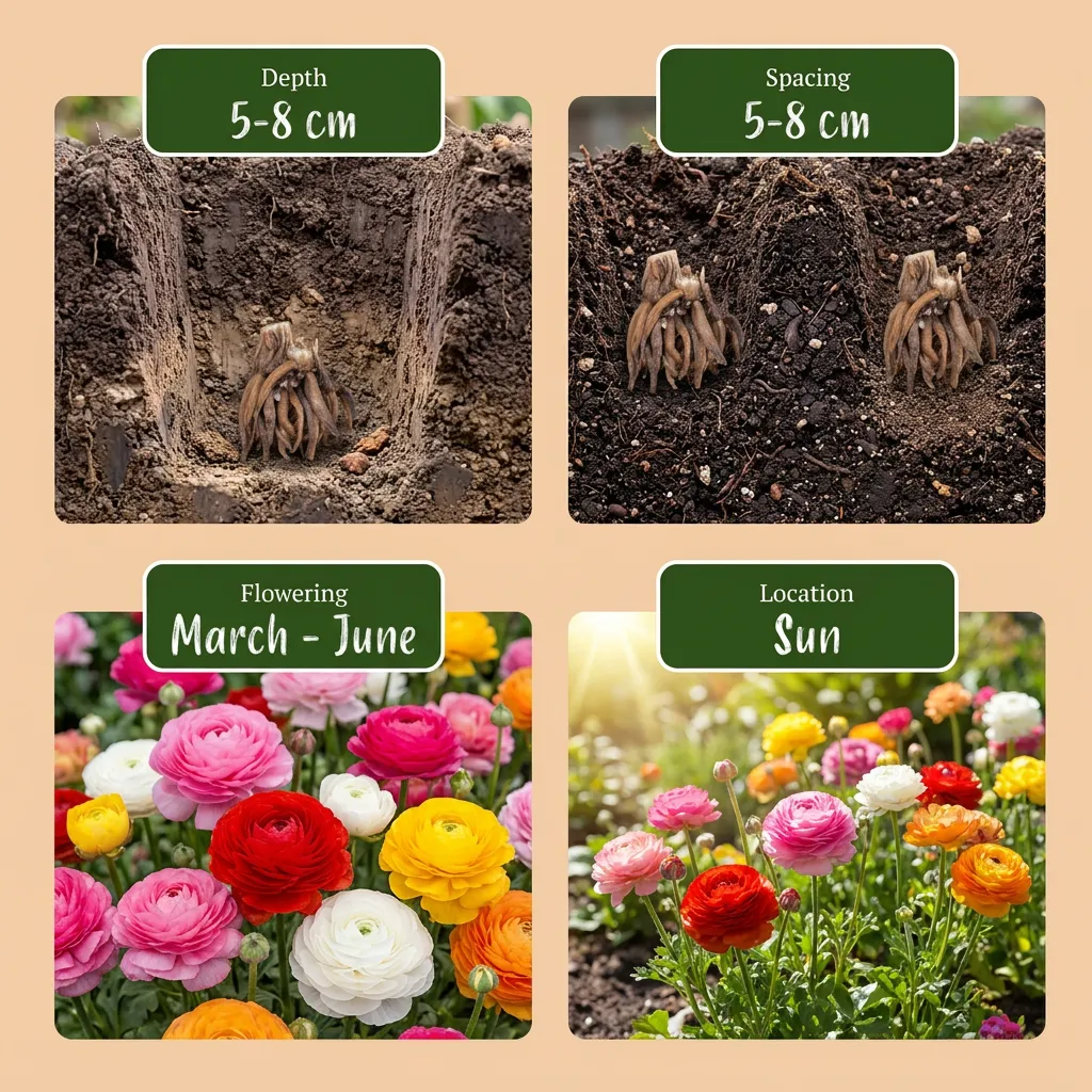 Plant and Stories Renoncule fleuristes bulbes 80 plants mélange