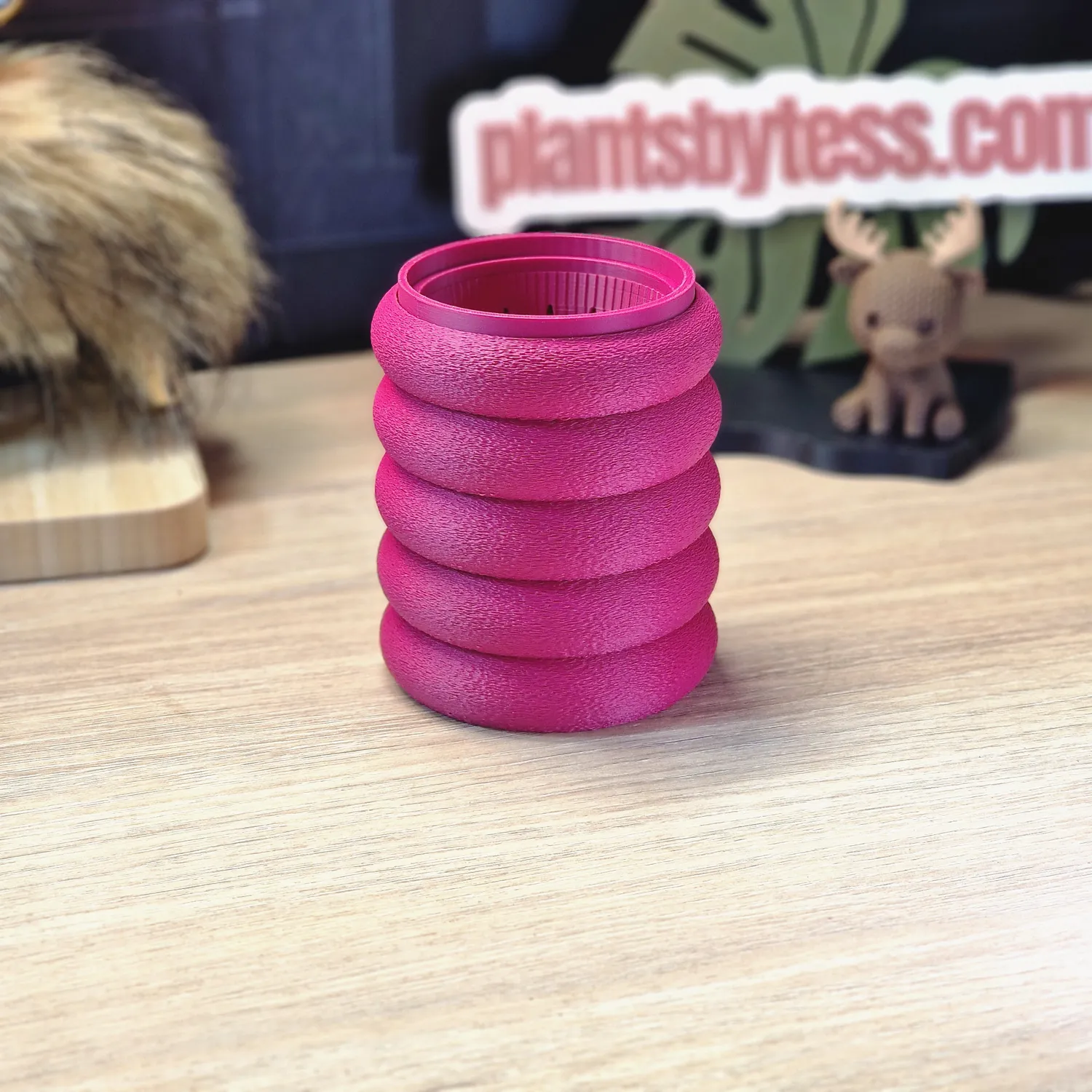 plant.ess Midi Sips Marshmallow pot auto-arrosant rose complet